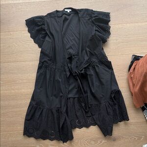 Elegant Black Lace Trim Dress